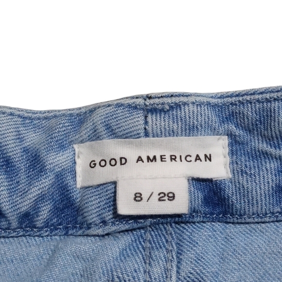 Good American 90s Two Tone Busted Knee Relaxed Fit High Waist Size 8/29 - Picture 4 of 11